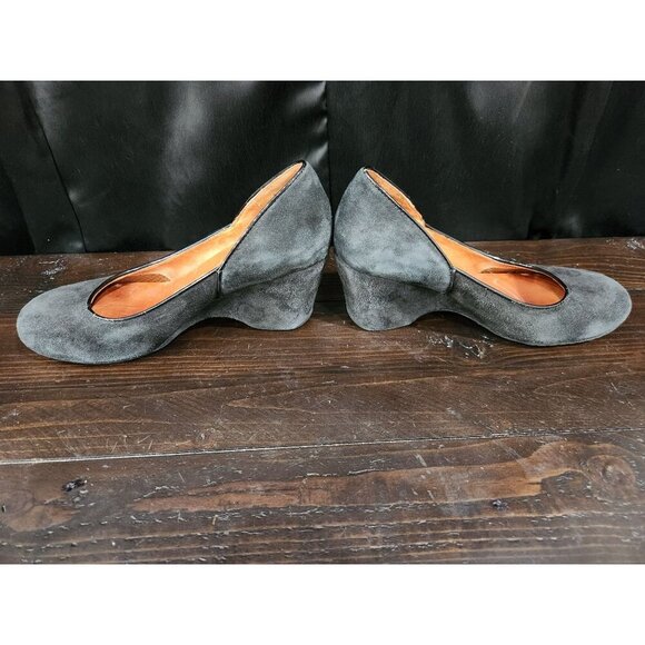 EUC Gentle Souls Ridge Amaru Black Suede Wedge Pumps/Sz. 6.5M - Picture 2 of 9